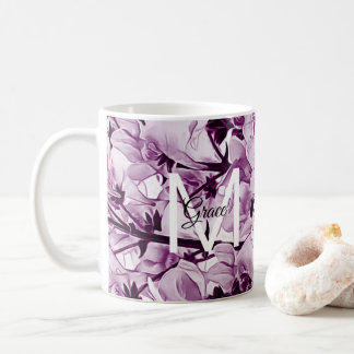 Monogram Rose Flower Coffee Mug