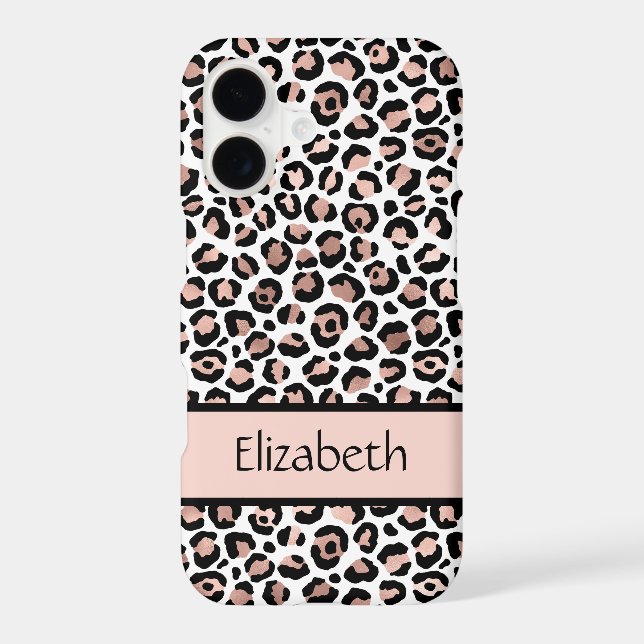 Monogram Rose Gold Black Leopard Print (Back)