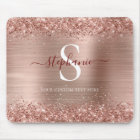 Monogram Rose Gold Faux-Glitter Girly Glam