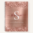 Monogram Rose Gold Faux-Glitter Girly Glam