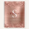 Monogram Rose Gold Faux-Glitter Girly Glam