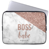Monogram Rose Gold Glitter | Marble Boss Babe