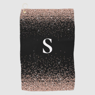 Monogram Rose Gold Golf Towel