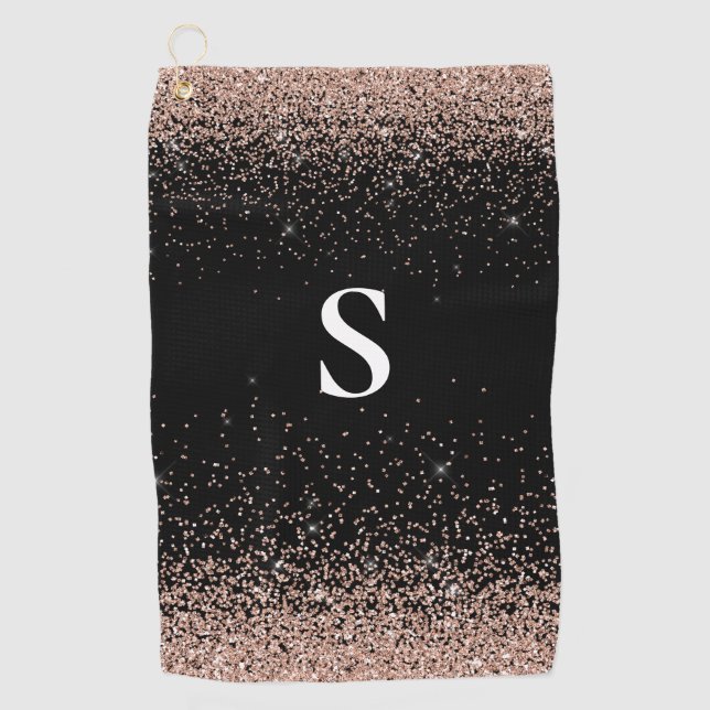 Monogram Rose Gold  Golf Towel (Front)