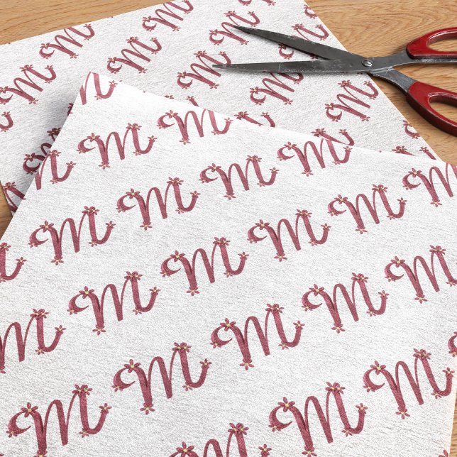 Monogram Rose Gold Letter M Tissue Paper (Rose gold pink letter M tissue paper perfect for your Mom or if your name begins with M)