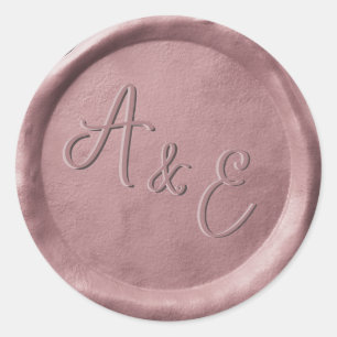 Monogram Rose Gold Wedding Wax Seal Stickers