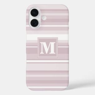 Monogram rose quartz stripes iPhone 16 case