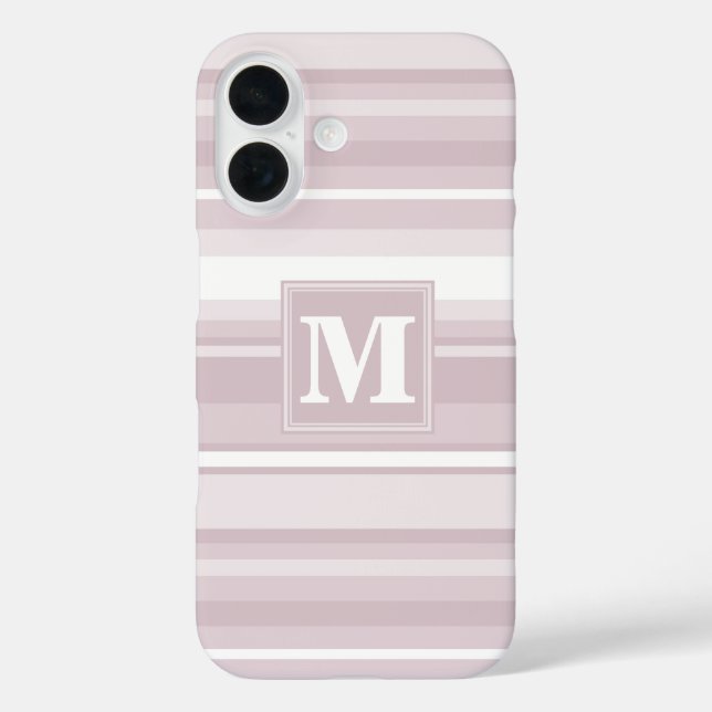 Monogram rose quartz stripes Case-Mate iPhone case (Back)