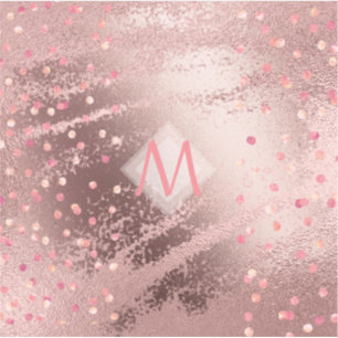 Monogram ROSEGOLD Metallic Foil Confetti Look