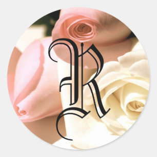 Monogram Roses Sticker Customisable