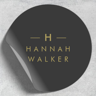 Monogram Round Sticker Gift Envelope Seal Labels