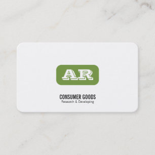 Monogram Rounded Background (apple green) Business Card