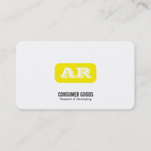 Monogram Rounded Background (yellow) Business Card