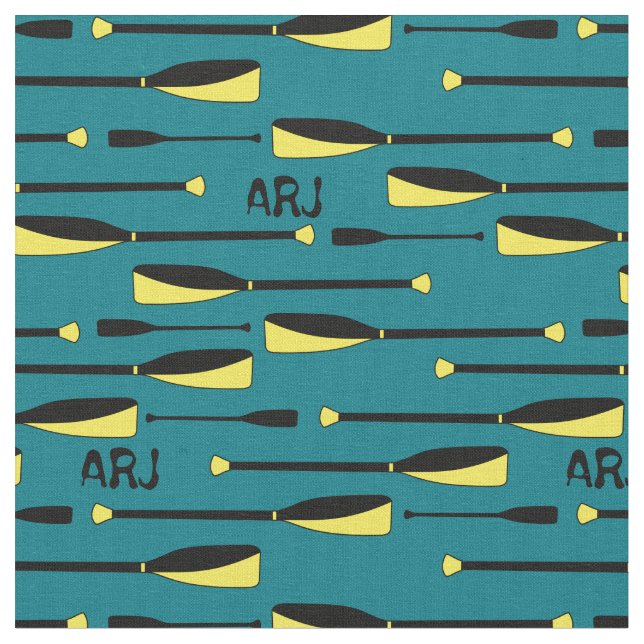 Monogram Rowing Oars yellow and black Fabric (Close Up)