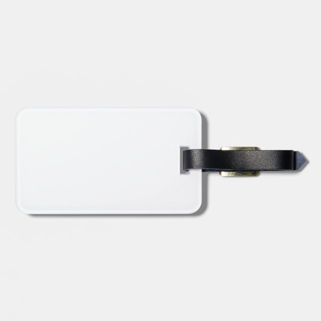 Monogram Royal Blue Seigaiha Pattern with Orange Luggage Tag (Back Horizontal)