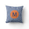 Monogram Royal Blue with Orange Chevron Pattern