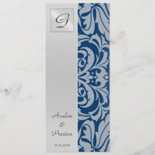 Monogram Royal Damask Wedding Program Invitation