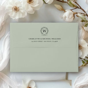Monogram, Royal, Elegant, Wedding Envelope