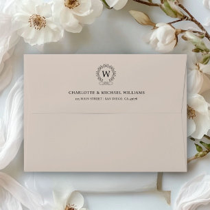 Monogram, Royal, Elegant, Wedding Envelope