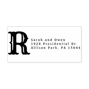 Monogram Rubber Return Address Stamp