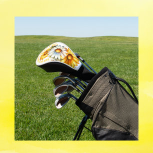 Monogram Run with daisies: win with style White   Golf Head Cover