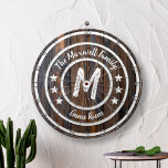 Monogram Rustic Barn Wood Dartboard<br><div class="desc">This Monogram Rustic Barn Wood Dart Board is a great addition to your family game room. Fun game for hours of entertainment. Customise with your name and text.</div>
