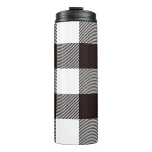 Monogram Rustic Chic Plaid Brown Thermal Tumbler