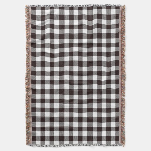 Monogram Rustic Chic Plaid Throw Blanket (Front Vertical)