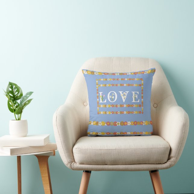  Monogram Rustic Daisy Floral  Love  Cushion (Chair)