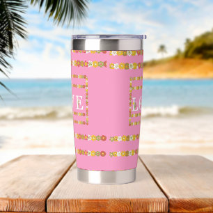 Monogram Rustic Daisy Floral Love Insulated Tumbler