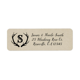 Monogram Rustic Deer Antlers Personalised Wedding