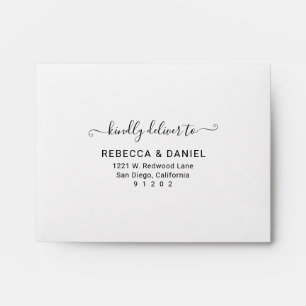 Monogram Rustic Greenery with Return Address RSVP  Envelope