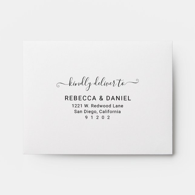 Monogram Rustic Greenery with Return Address RSVP  Envelope (Front)