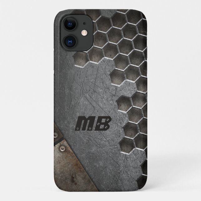 Monogram Rustic Grunge Masculine Personalised Case-Mate iPhone Case (Back)
