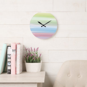 Monogram Rustic Multicolor Teal Acrylic Wall Clock