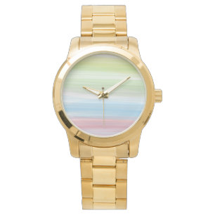Monogram Rustic Multicolor Teal Women Gold Watch