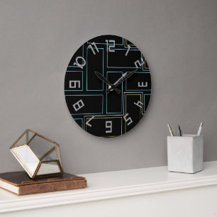 Monogram Rustic Numbers Large Clock