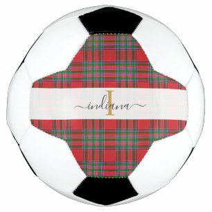 Monogram Rustic Plaid Name Tartan Girly Football