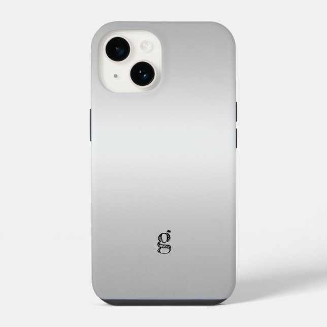 Monogram Rustic Teal Grey Customise Unisex iPhone Case (Back)