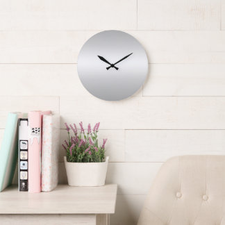 Monogram Rustic Teal Grey Large Clock