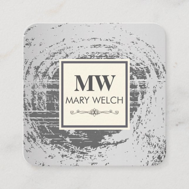 Monogram Rustic Texture Appointment Card (Front)