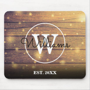 Monogram Rustic Wood Panels Mouse Mat