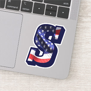 Monogram S American Flag Letter S Initial USA