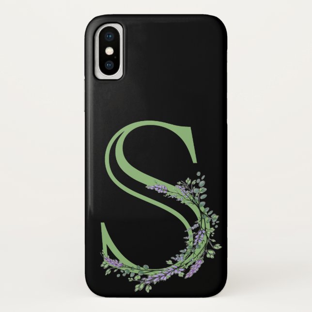 Monogram S Lavender Eucalyptus Case-Mate iPhone Case (Back)