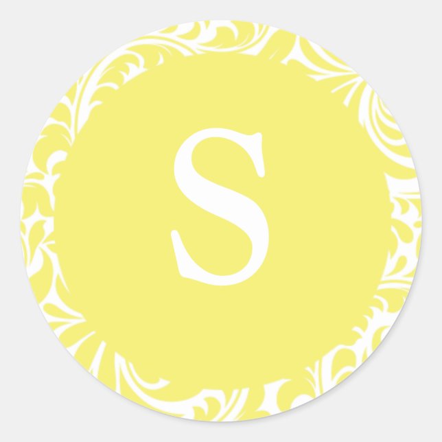Monogram S Light Yellow Customisable Invite Seals (Front)