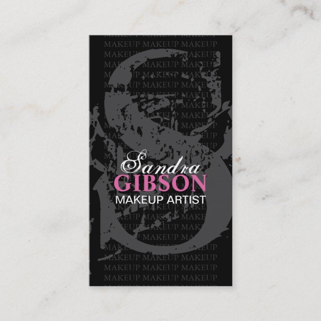 Monogram "S"  - MAKEUP ARTIST BUSINESS CARD (Front)
