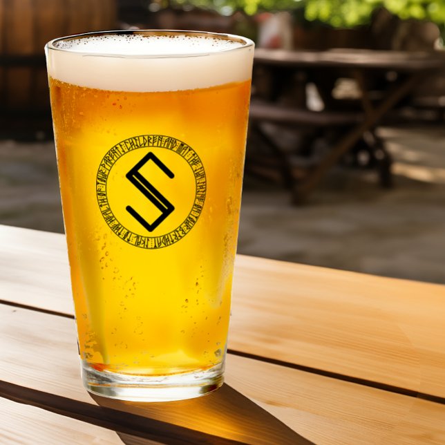Monogram S - Viking Style - Pint Glass (Creator Uploaded)