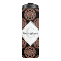Monogram Safari Sunset Bohemian Polka Dot Mandala