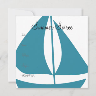 Monogram Sail Boat Invitation