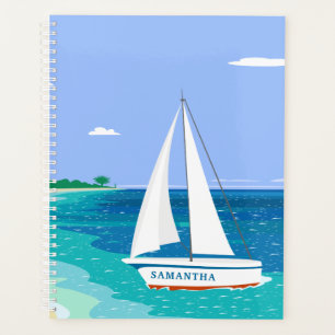 Monogram Sailboat Ocean Seaview 8.5x11 Planner